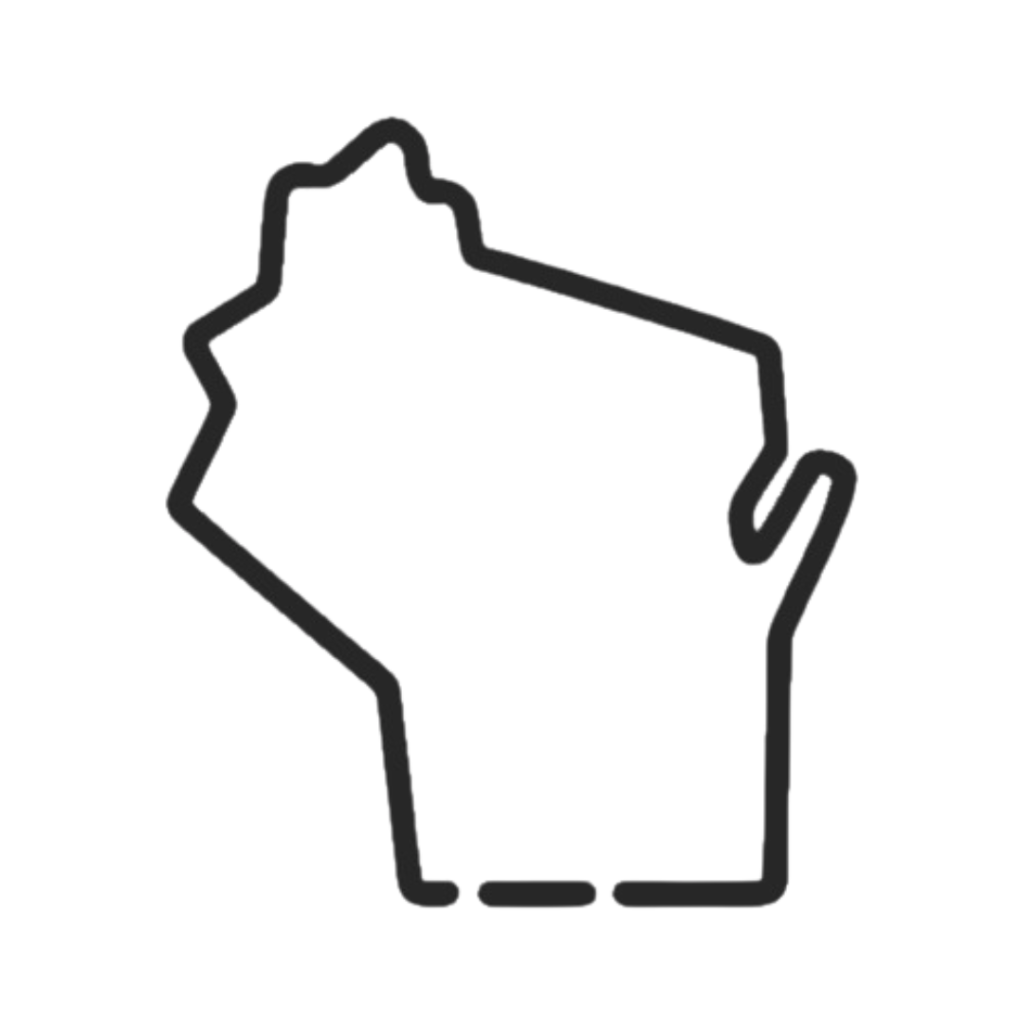 This icon shows the shape of Wisconsin.